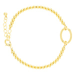 Amanda Blu Gold Beaded Charm Bracelet – 18K gold-dipped, adjustable bracelet perfect for adding your favorite charms. Available at Be Charmed
