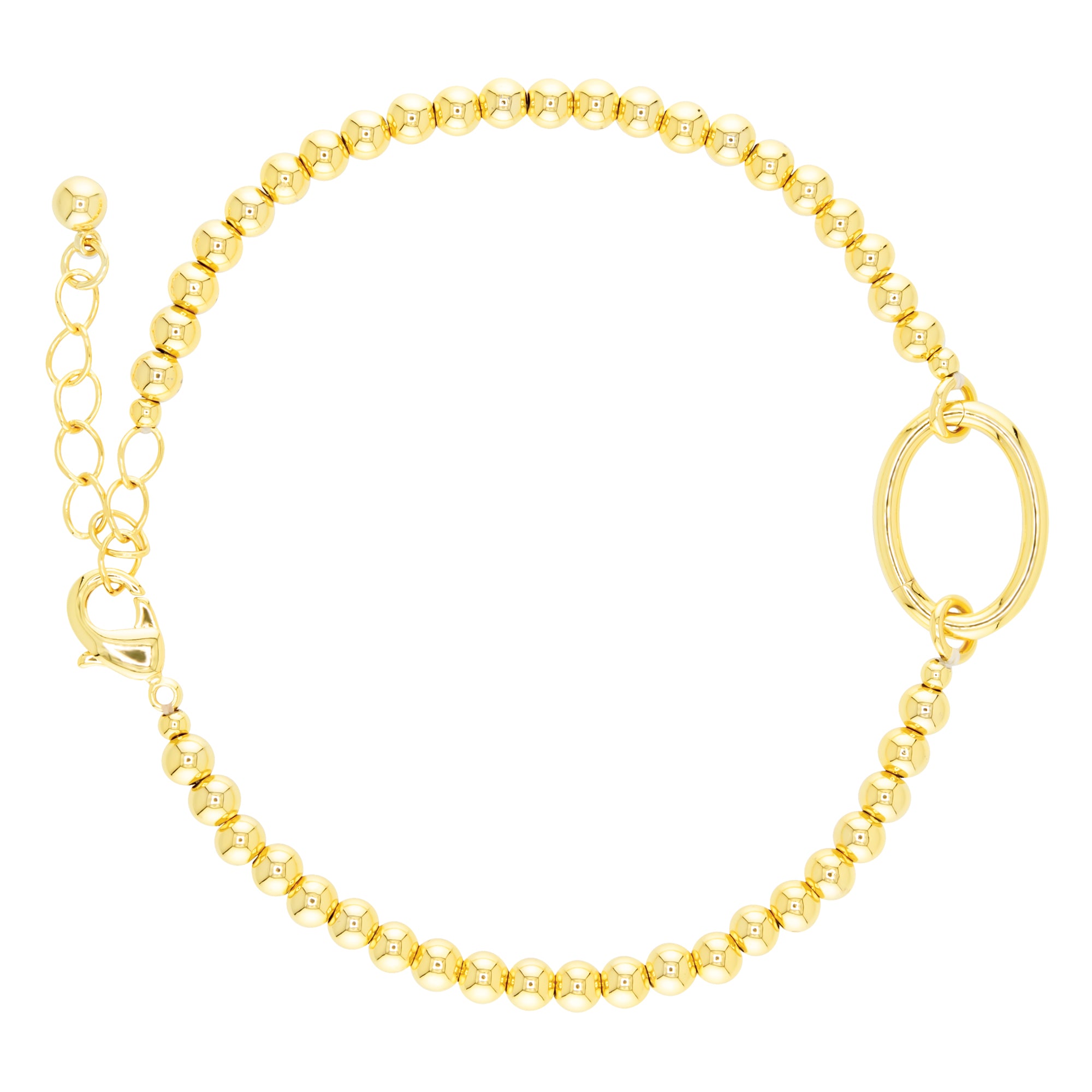 Amanda Blu Gold Beaded Charm Bracelet – 18K gold-dipped, adjustable bracelet perfect for adding your favorite charms. Available at Be Charmed