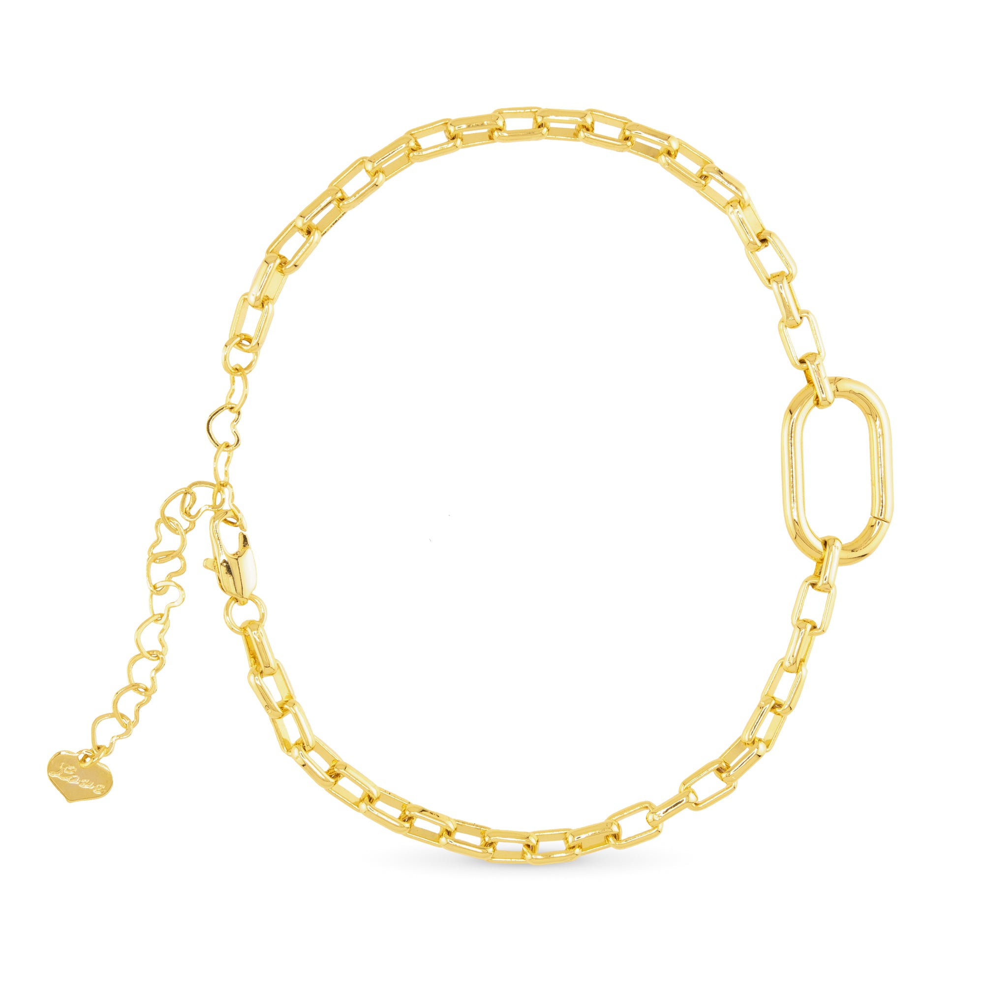 Amanda Blu Gold Ginger Charm Bracelet – 18K gold-dipped, adjustable bracelet perfect for adding your favorite charms. Available at Be Charmed