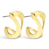 Gold hoop earrings on a white background. Available at Be Charmed