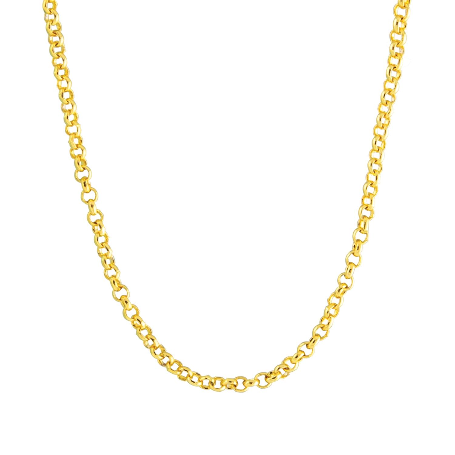 Amanda Blu Gold Cable Charm Chain Necklace – 18K gold-dipped, adjustable length, ideal for personalized charm additions. Available at Be Charmed