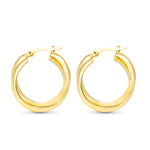 Amanda Blu Gold Diana Polished Simple Twist Hoop Earrings with sleek twisted gold design, available at Be Charmed.