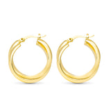 Amanda Blu Gold Diana Polished Simple Twist Hoop Earrings with sleek twisted gold design, available at Be Charmed.