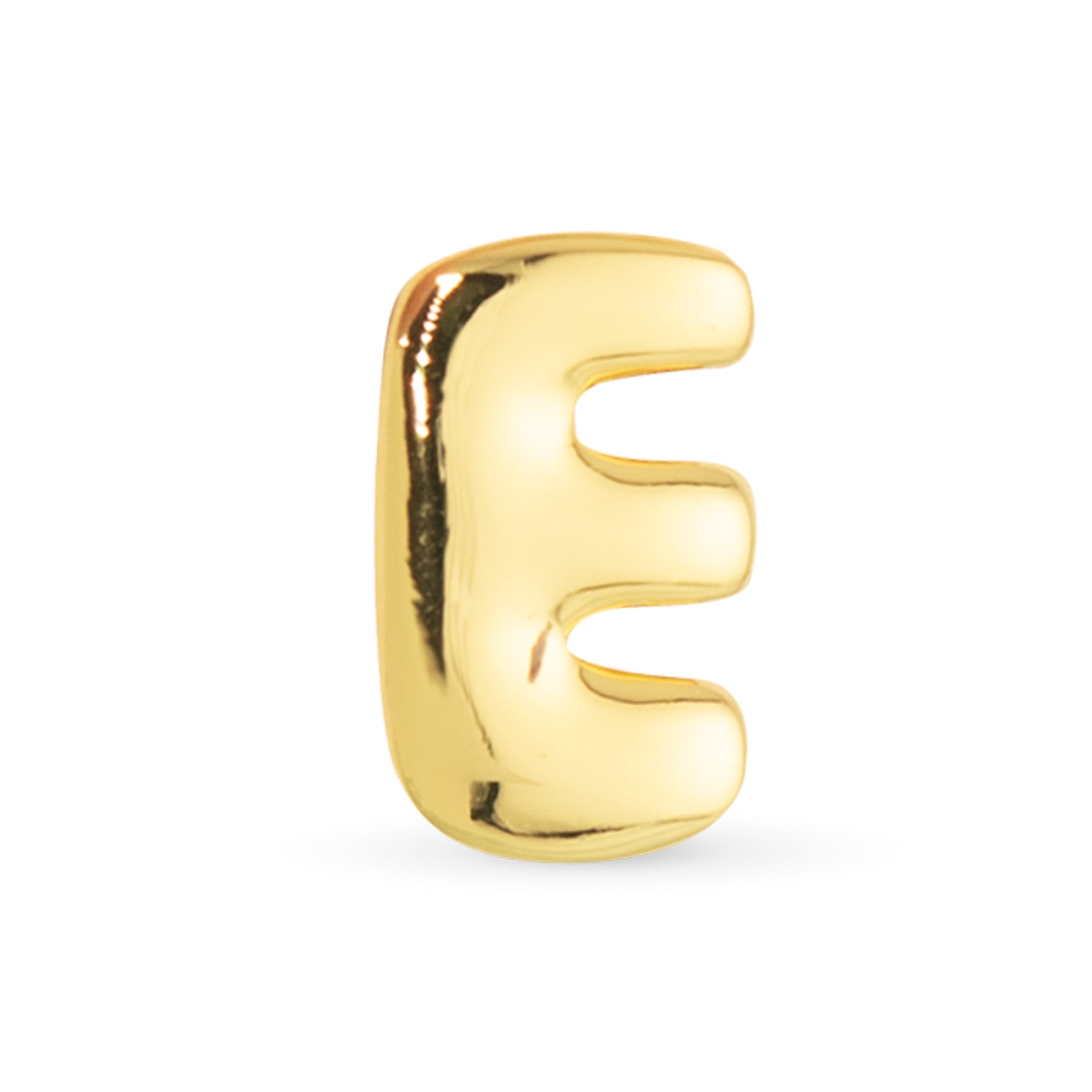 Amanda Blu Gold E Initial Charm featuring a polished gold-tone letter design—ideal for personalizing jewelry and gifting, available at Be Charmed