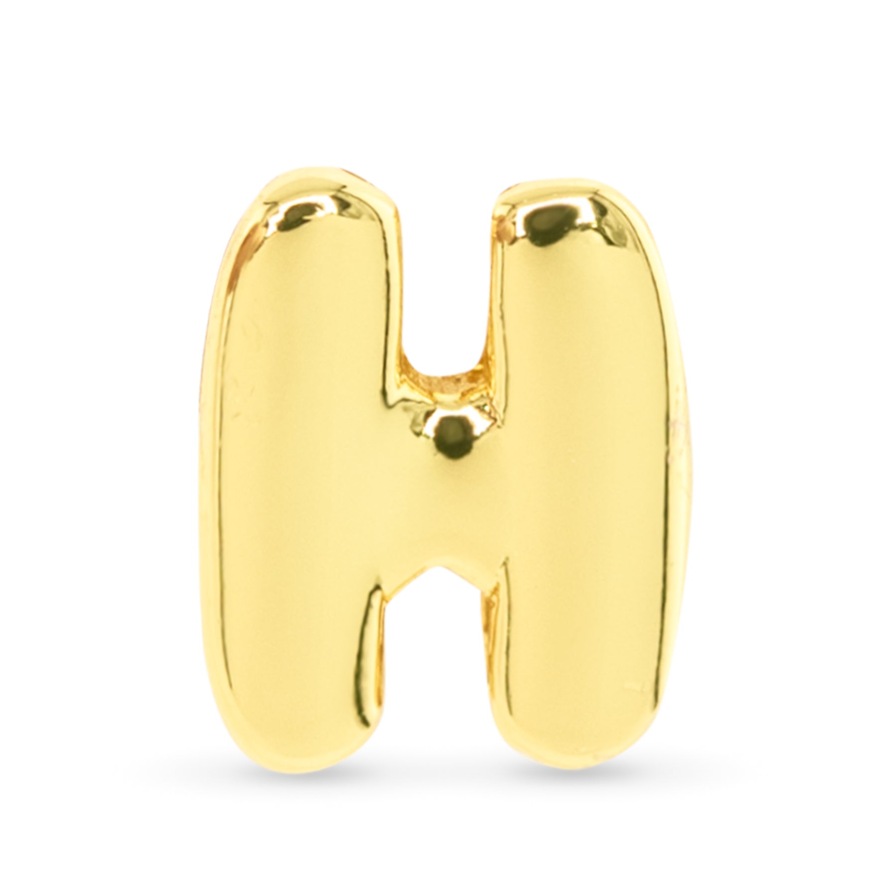 Amanda Blu Gold H Initial Charm featuring a polished gold-tone letter design—ideal for personalizing jewelry and gifting, available at Be Charmed