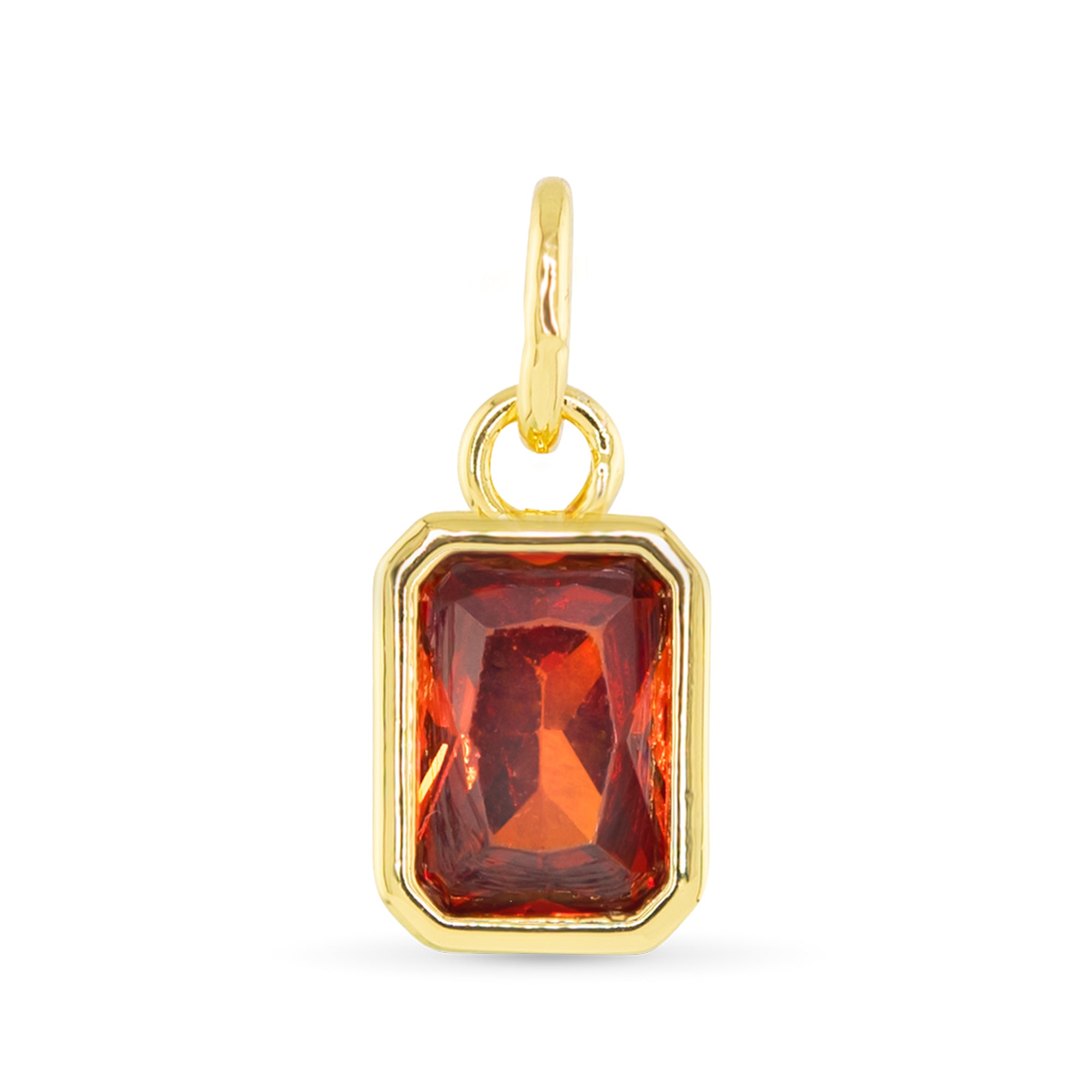Amanda Blu Gold Birthstone Charm—gold-plated disc charm with authentic crystal birthstone for July. Ideal for bracelets and necklaces. Available at Be Charmed