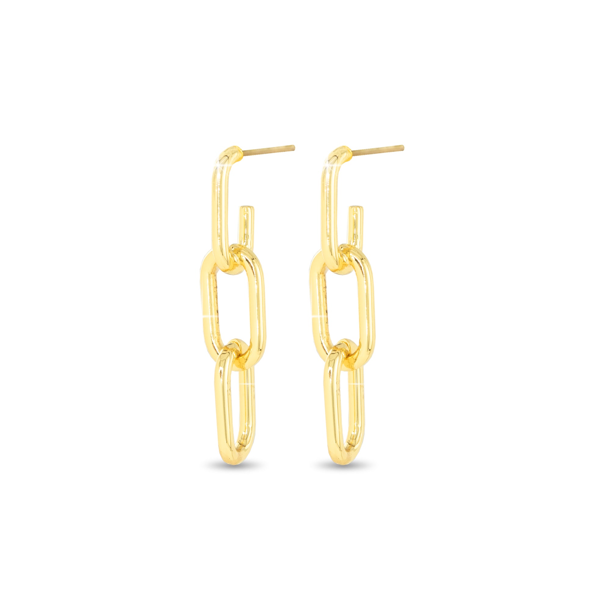 Amanda Blu Gold Lara Polished Drop Earrings with sleek polished gold design, available at Be Charmed.
