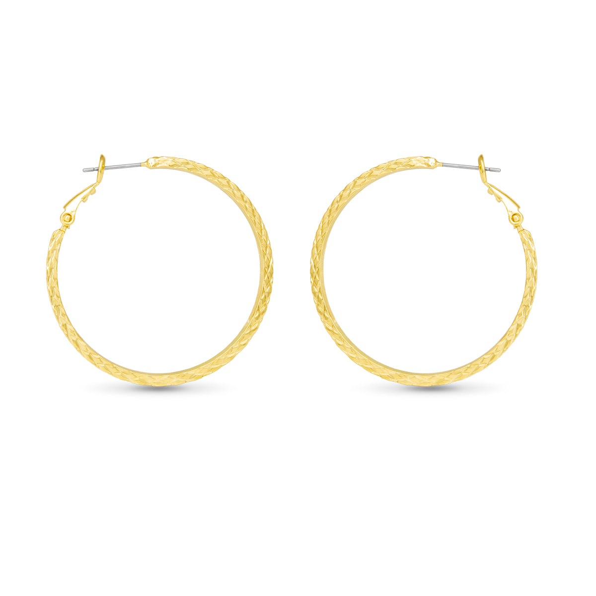 Amanda Blu Gold Leilani Polished Braided Large Hoop Earrings with bold textured design, available at Be Charmed.
