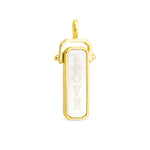 Amanda Blu Gold Love Pendant Charms – 18K gold-dipped charms with cubic zirconia accents. Available at Be Charmed