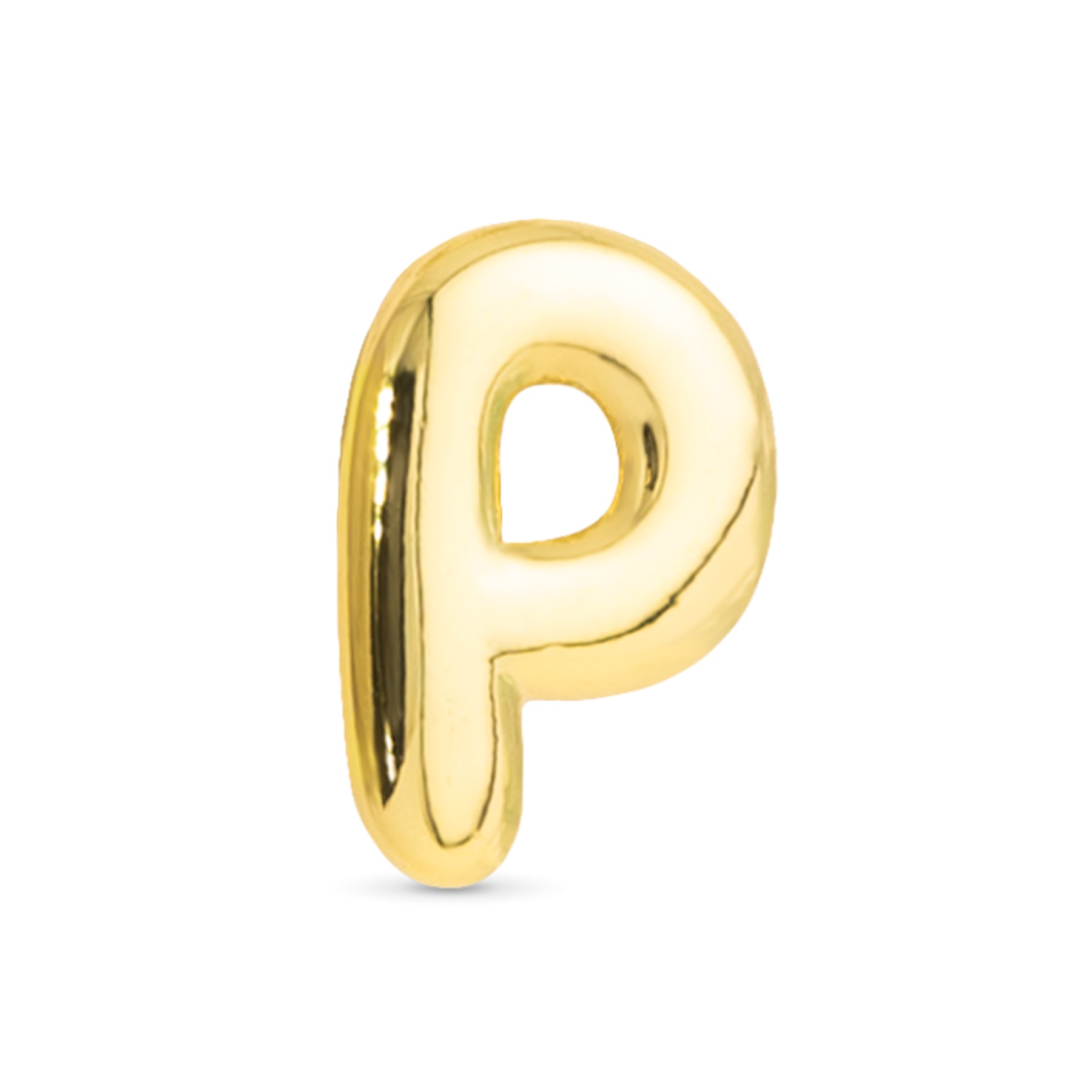 Amanda Blu Gold P Initial Charm featuring a polished gold-tone letter design—ideal for personalizing jewelry and gifting, available at Be Charmed