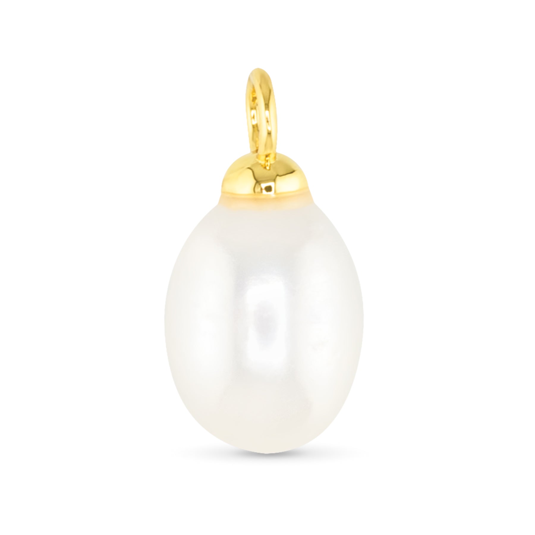 Amanda Blu Gold Pearl Drop Charms – 18K gold-dipped charms with cubic zirconia accents. Available at Be Charmed