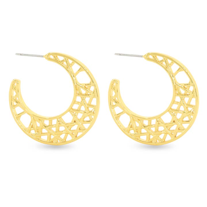 Amanda Blu Gold Penelope Polished Earrings featuring a sleek, polished finish and unique design, available at Be Charmed.