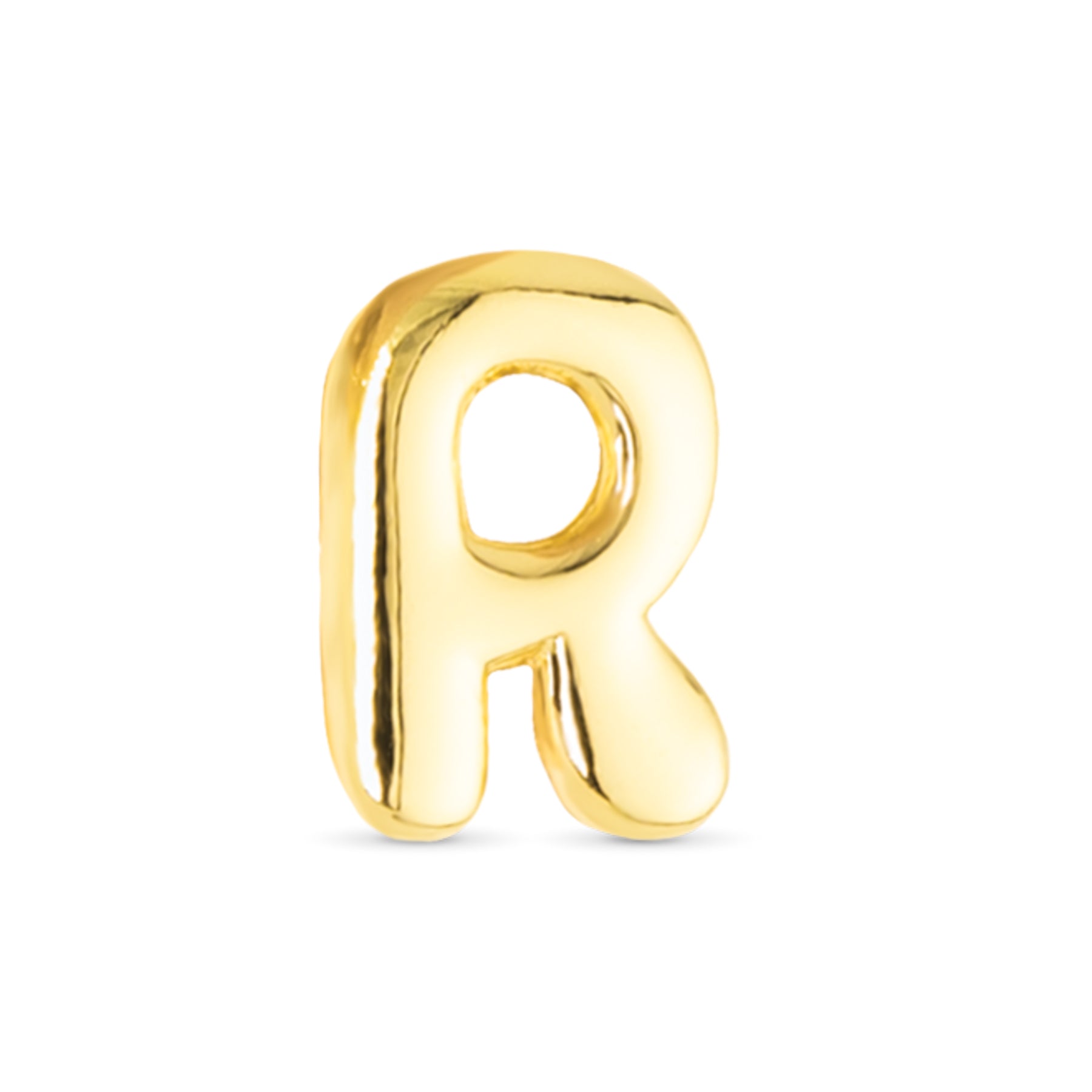 Amanda Blu Gold R Initial Charm featuring a polished gold-tone letter design—ideal for personalizing jewelry and gifting, available at Be Charmed