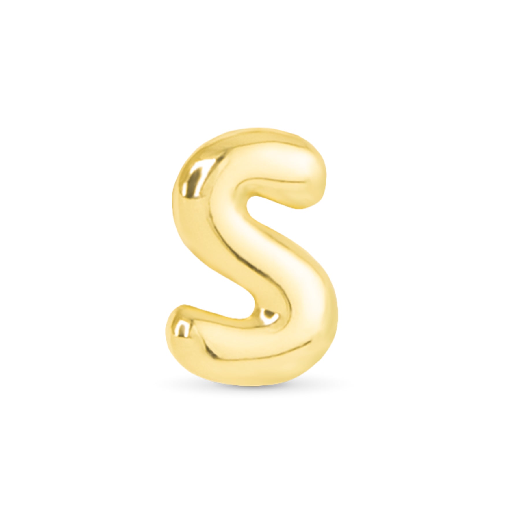 Amanda Blu Gold S Initial Charm featuring a polished gold-tone letter design—ideal for personalizing jewelry and gifting, available at Be Charmed