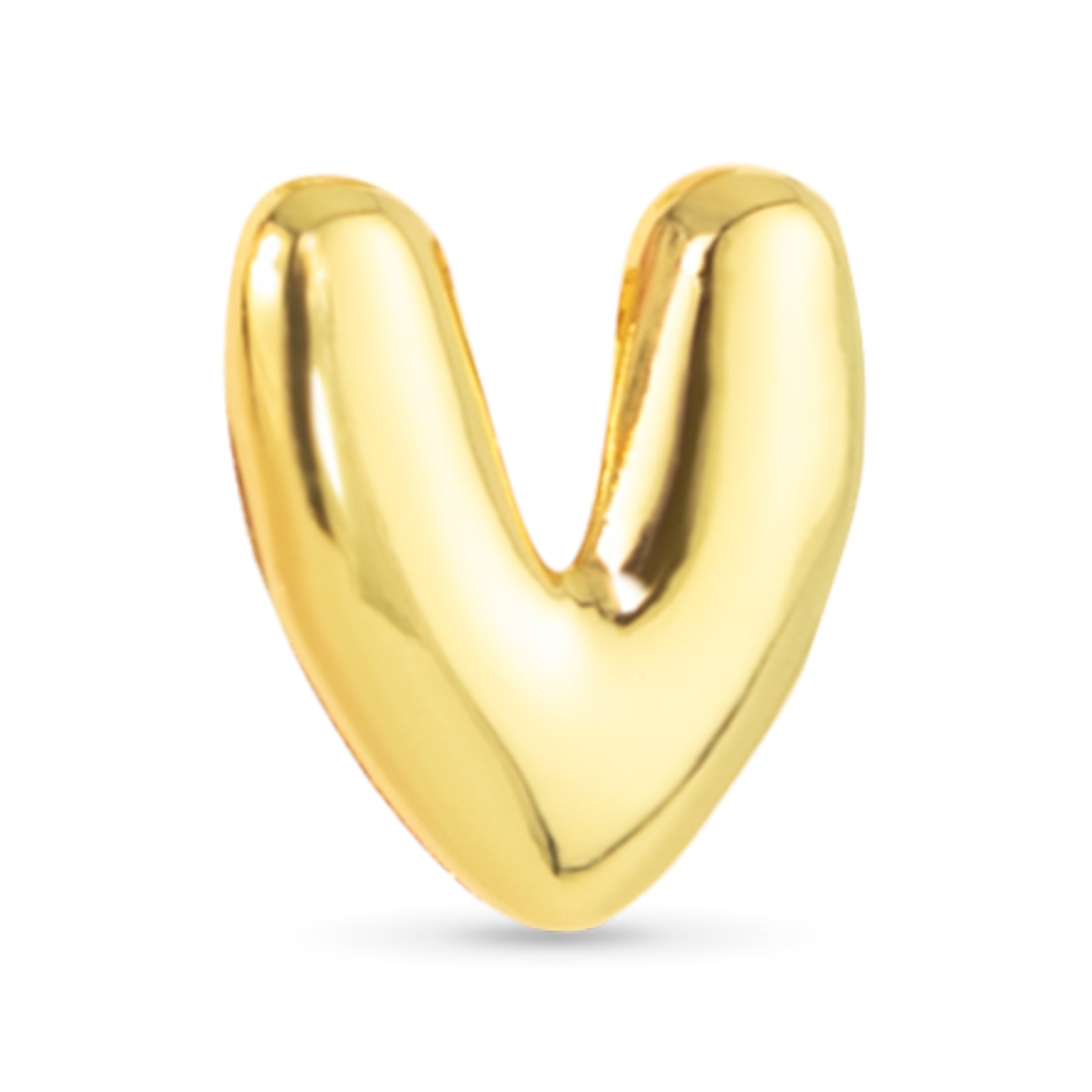 Amanda Blu Gold V Initial Charm featuring a polished gold-tone letter design—ideal for personalizing jewelry and gifting, available at Be Charmed