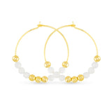 Amanda Blu Moonstone Beaded Hoop Earrings – 18K gold-dipped hoops with natural stones. Available at Be Charmed Gifts.