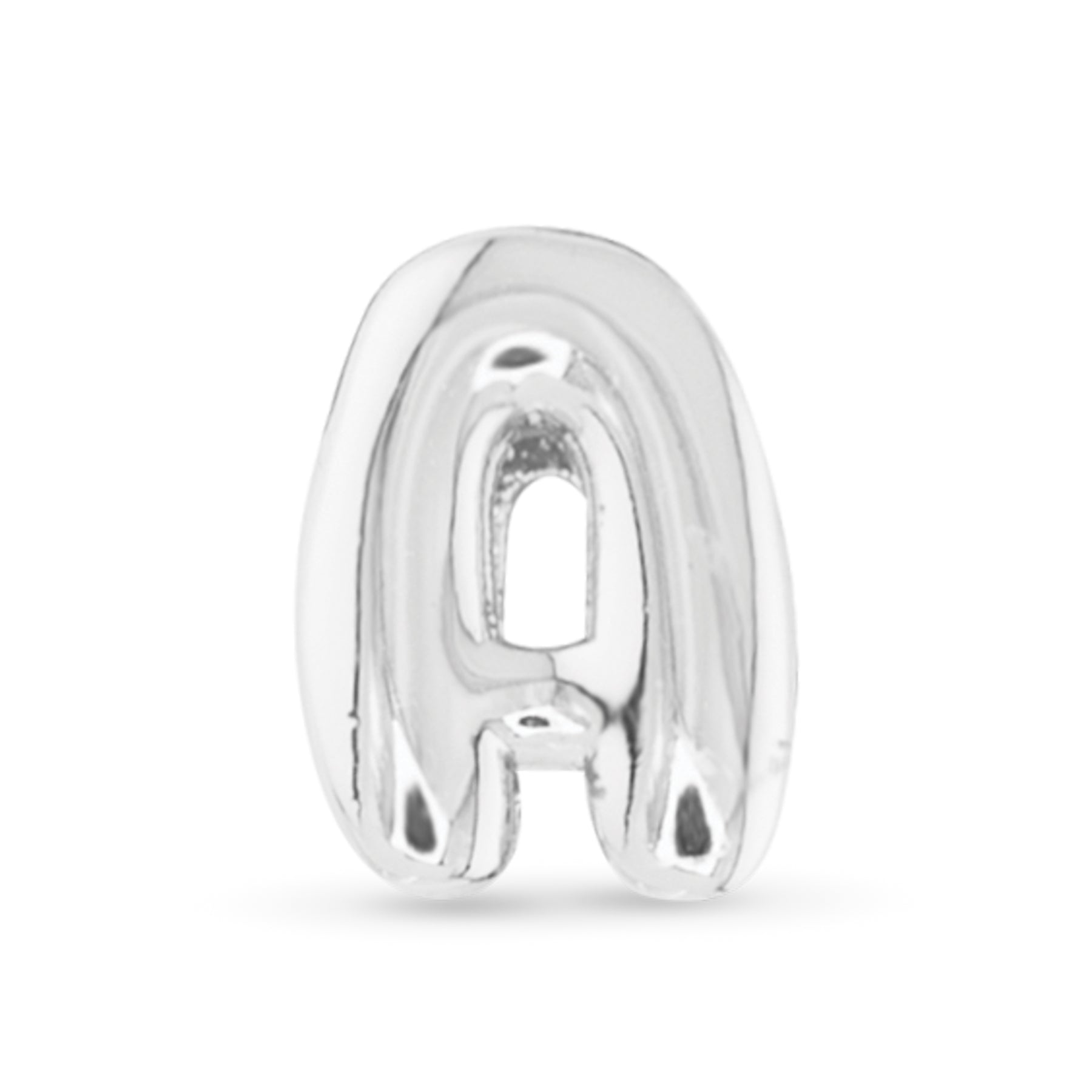 Amanda Blu Silver A Initial Charm with a classic polished finish—perfect for customizing necklaces and bracelets, available at Be Charmed