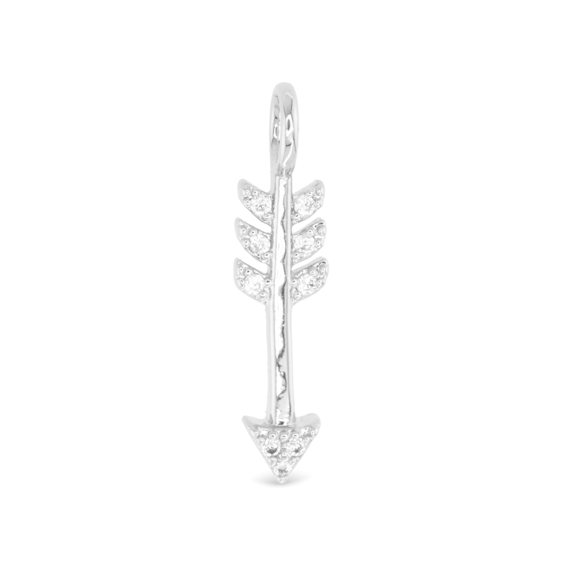 Amanda Blu Silver Arrow Charm – Sterling silver charm with cubic zirconia accents. Available at Be Charmed 