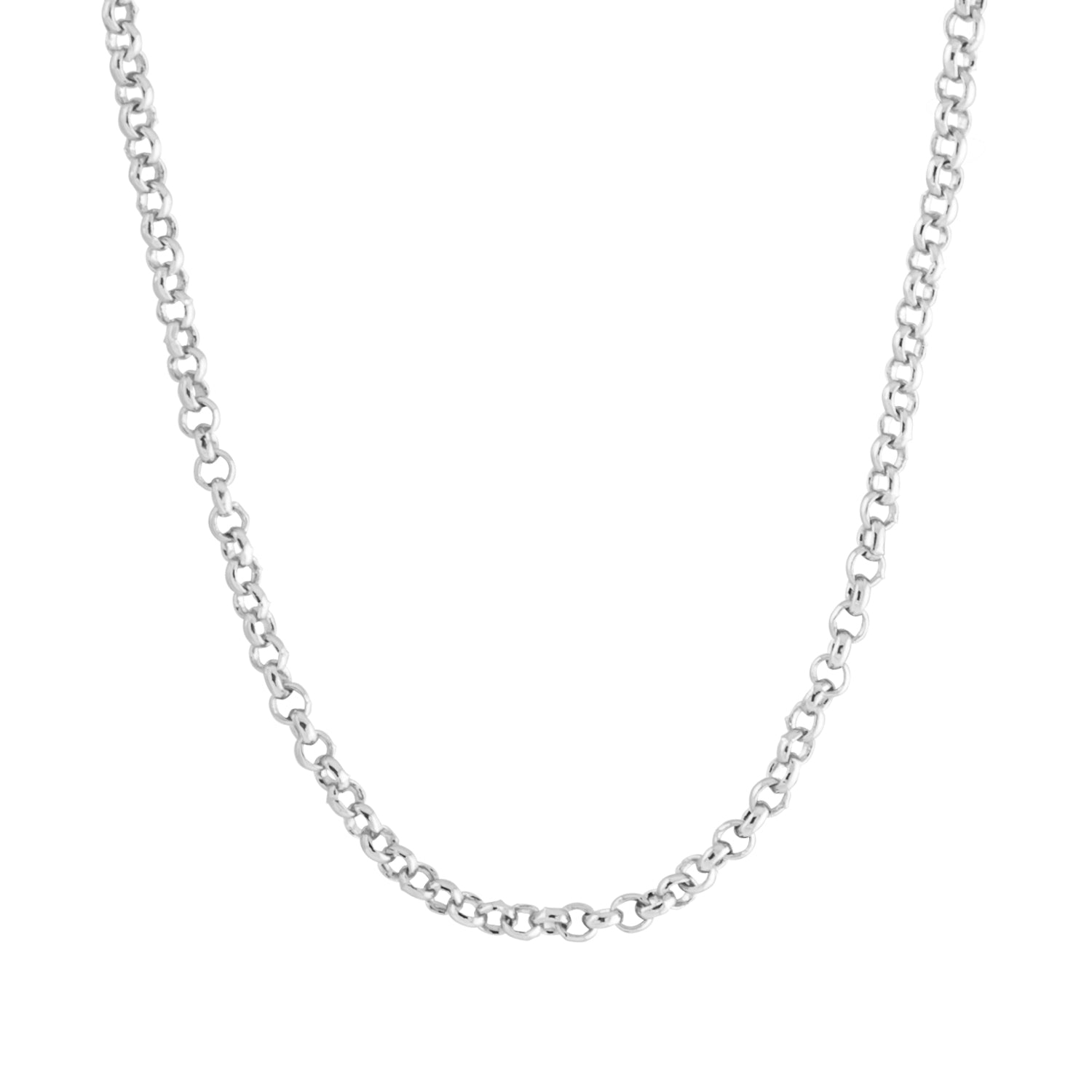 Amanda Blu Silver Cable Chain Necklace with polished silver-tone finish—perfect for layering or adding charms, available at Be Charmed