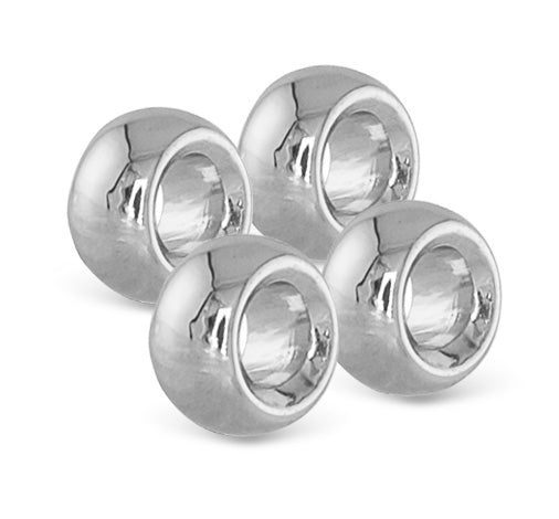 Amanda Blu Silver Charm Spacers (4 pk) – Set of 4 spacers to personalize your bracelet or necklace. Available at Be Charmed