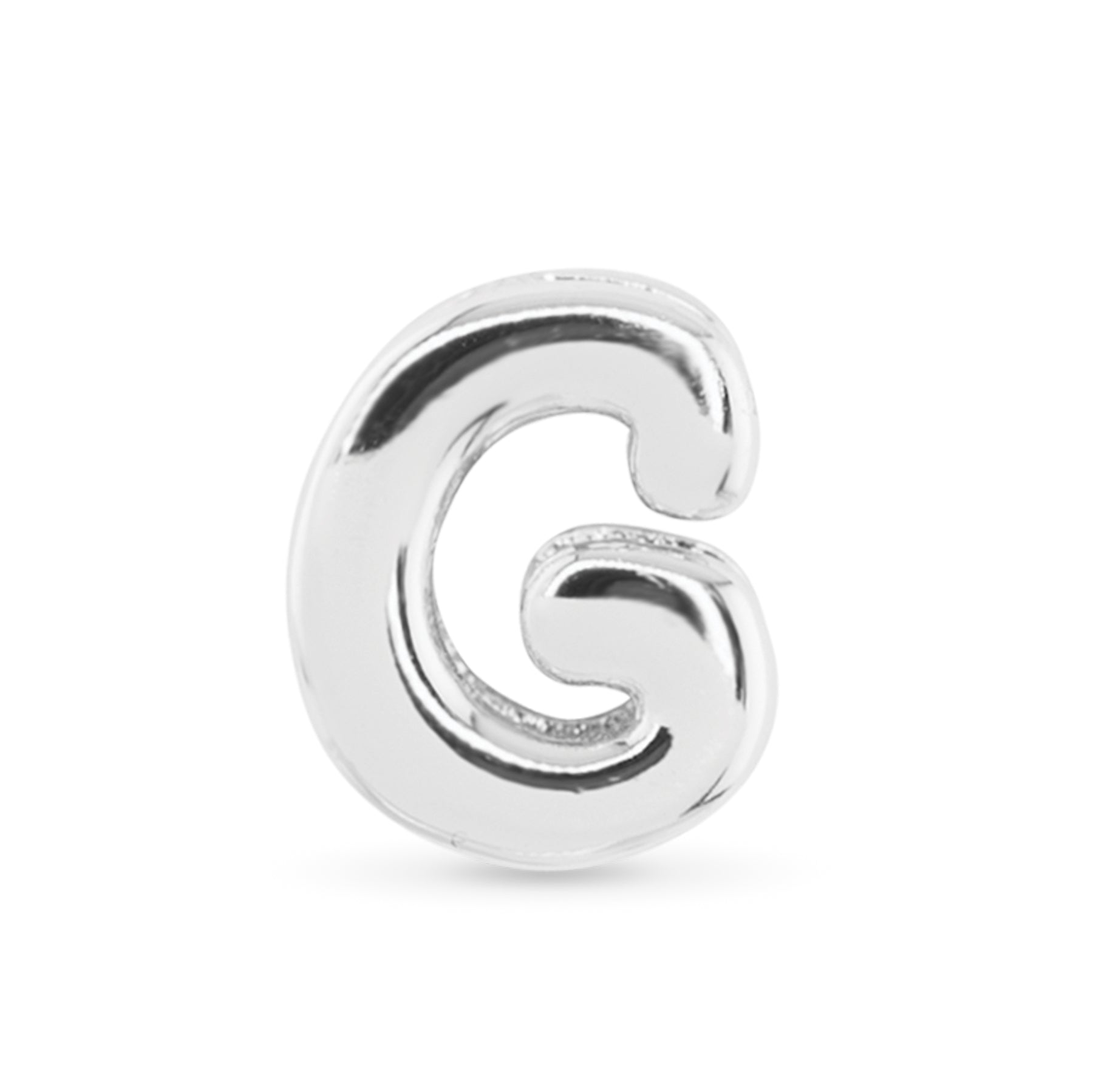 Amanda Blu Silver F Initial Charm with a classic polished finish—perfect for customizing necklaces and bracelets, available at Be Charmed