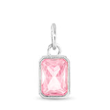 Amanda Blu Silver October Birthstone Charm featuring a sparkling glass gem for each birth month, set in polished silver-tone—perfect for gifting, available at Be Charmed