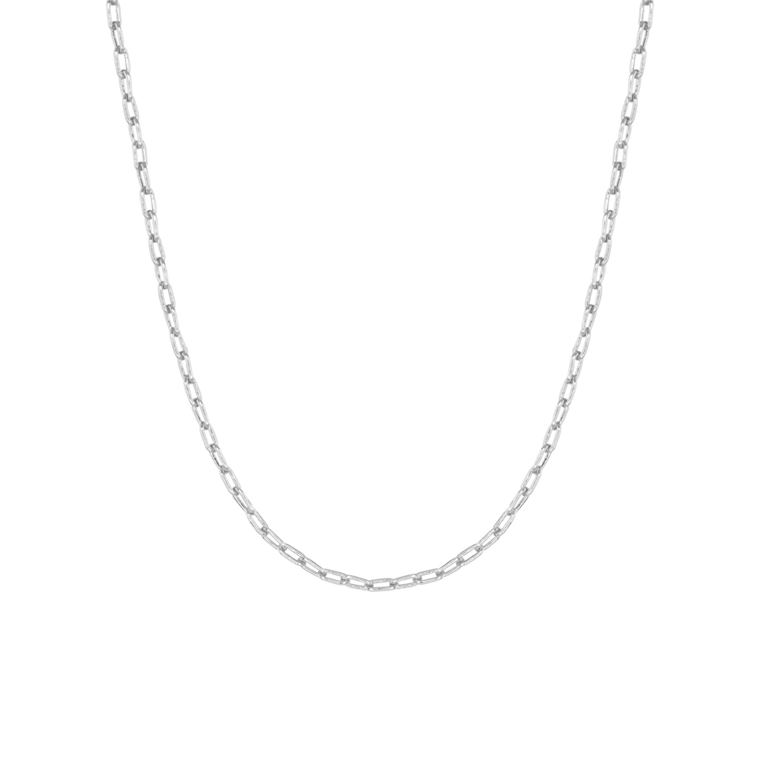 Amanda Blu Silver Paperclip Chain Necklace with polished silver-tone finish—perfect for layering or adding charms, available at Be Charmed