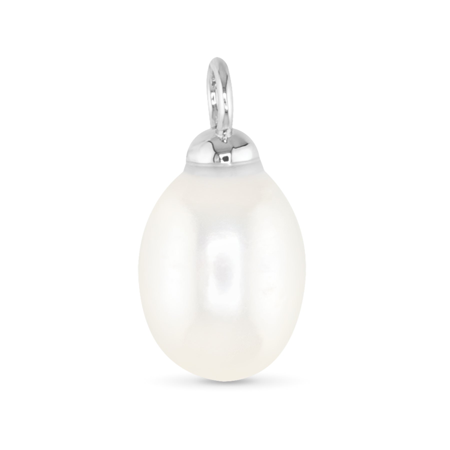 Amanda Blu Silver Pearl Drop Charm – Sterling silver charm with cubic zirconia accents. Available at Be Charmed 