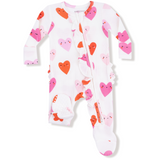 Angel Dear baby onesie with heart pattern on a white background. Available at Be Charmed. 