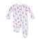 Angel Dear Baby zipper footie with red lobster pattern on a white background. Available at Be Charmed