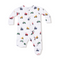 Angel Dear Baby onesie with tractor pattern on a white background. Available at Be Charmed