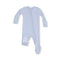 Angel Dear 2 way zipper footie in Solid Niagara Mist featuring soft, breathable fabric, footed design, and easy zip closure for newborn sleep, play, and everyday comfort. Available at Be Charmed
