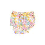 Angel Dear Amelia Floral Ruffle Strap Smocked  Diaper Cover with floral print and ruffles, available at Be Charmed.