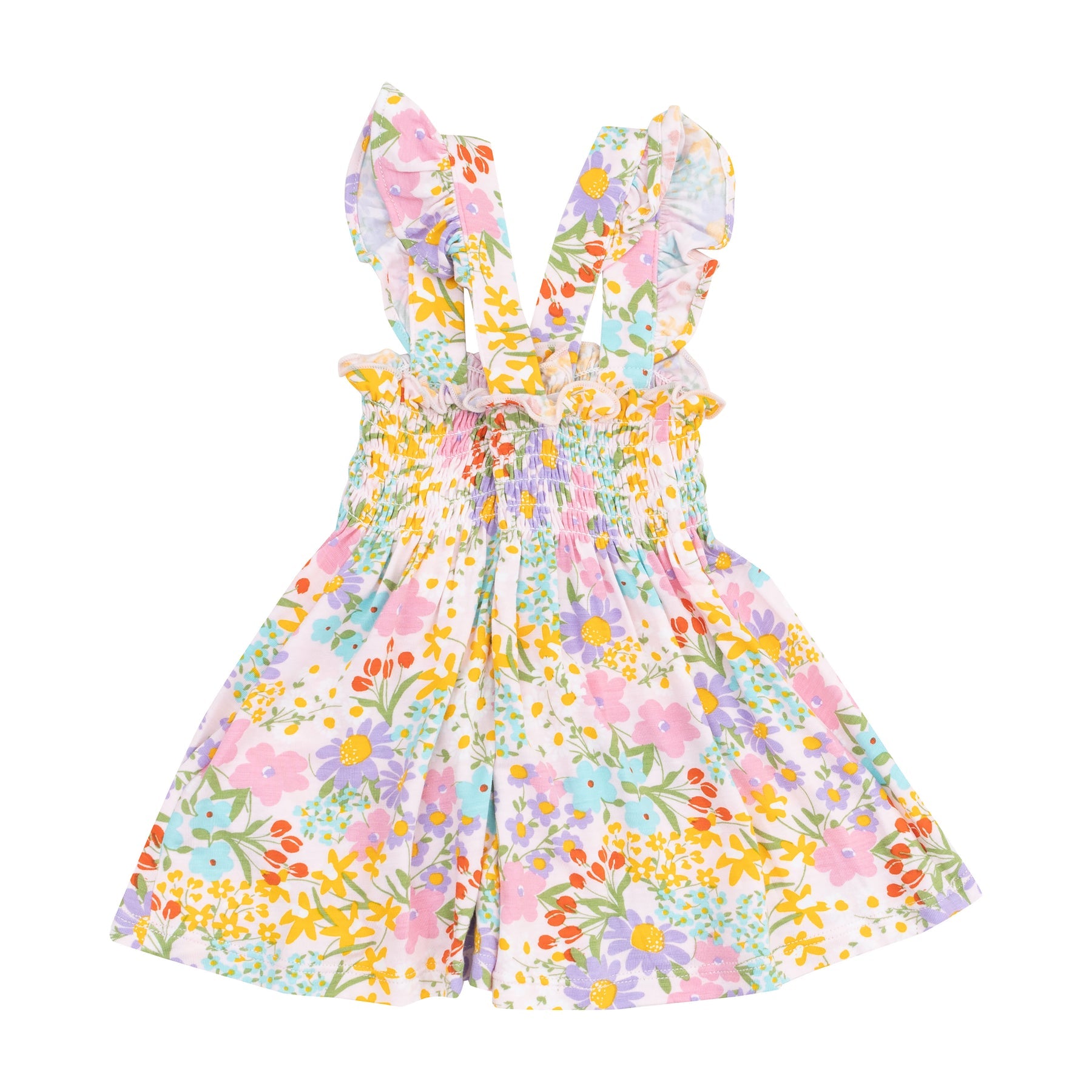 Angel Dear Amelia Floral Ruffle Strap Smocked Top  with floral print and ruffles, available at Be Charmed.