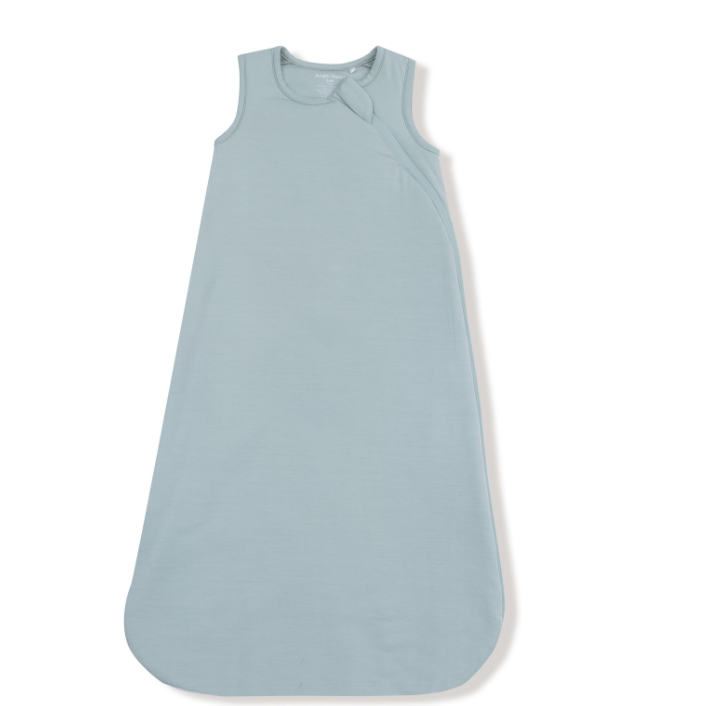 Light blue sleep sack bag on a white background. Available at Be Charmed