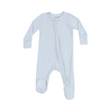 Angel Dear Blue 2-Way Zipper Footie with soft fabric and convenient zipper, available at Be Charmed.