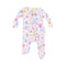 Angel Dear Easter Bunnies 2-Way Ruffle Zipper Footie with soft fabric, bunny print, and ruffle detail, available at Be Charmed.