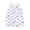 Angel Dear Baby sleeveless romper with airplane pattern on a white background. Available at Be Charmed