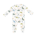 Angel Dear Soft Dinos 2-Way Zipper Footie with soft fabric and dinosaur print, available at Be Charmed.