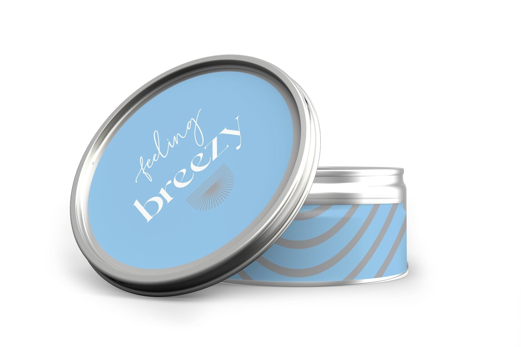 Annapolis Candle Breezy Mood Travel Candle featuring a 3oz soy wax tin with a refreshing mango and sea salt scent, available at Be Charmed 