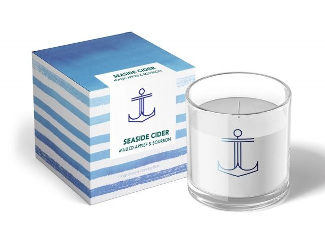Annapolis Candle Seaside Cider Signature Jar Candle featuring a refreshing blend of apple, citrus, and vanilla in a 12oz soy wax candle, available at Be Charmed