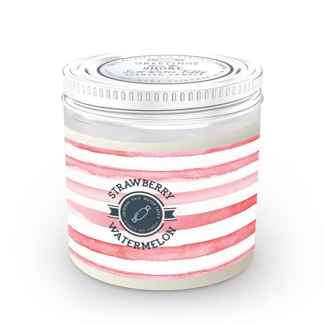 Annapolis Candle Strawberry Watermelon Taffy Collection Candle featuring a sweet blend of strawberry and watermelon in a 13oz soy wax candle, available at Be Charmed