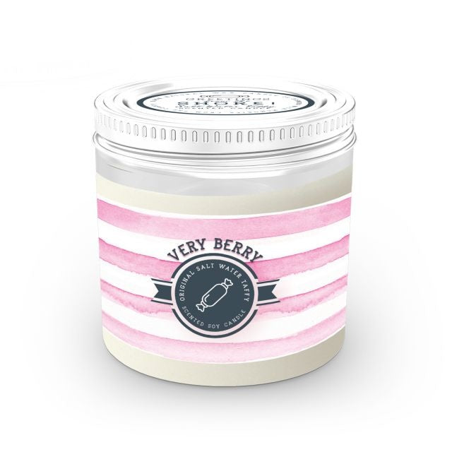 Annapolis Candle Very Berry Taffy Candle featuring a 13oz soy wax candle with a sweet blend of mixed berries and vanilla taffy scent, available at Be Charmed