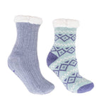 Aromasoles Sage 2 Pack Velvet Rose Socks, infused with shea butter and rose for moisturizing comfort. Cozy self-care gift. Available at Be Charmed.