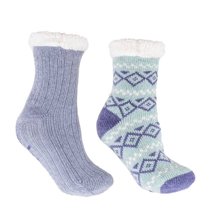 Aromasoles Sage 2 Pack Velvet Rose Socks, infused with shea butter and rose for moisturizing comfort. Cozy self-care gift. Available at Be Charmed.