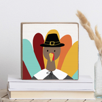 Rustic Marlin Wood Block Pilgrim Turkey