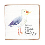 Rustic Marlin 6 x 6 Block Seagull With A French Fry