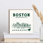 Rustic Marlin 6 x 6 Block Boston Skyline Ducklings