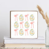 Rustic Marlin - 6 x 6 Block - Vintage Easter Eggs Bows