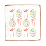 Rustic Marlin 6 x 6 Block Vintage Easter Eggs Bows